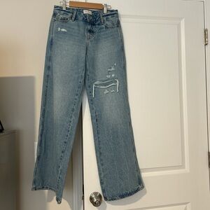 PacSun Casey Indigo Ripped Low Rise Baggy Jeans
